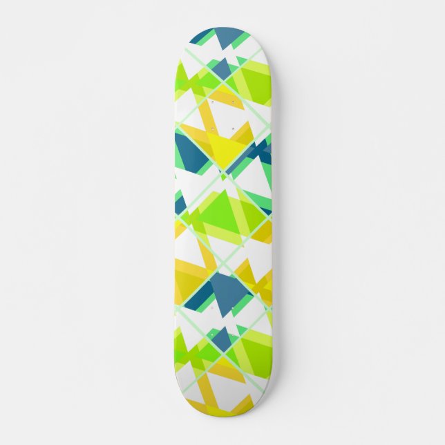 abstrakt för grönt av gult mini skateboard bräda 18,5 cm (Framsida)
