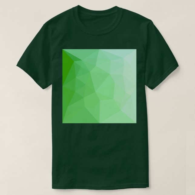 Abstrakt för Grönt i mörk med låg polygonbakgrund T Shirt (Design framsida)
