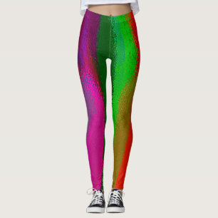Abstrakt för grönt Red Lila Leggings