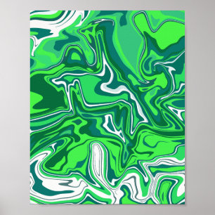 Abstrakt för grönt Swirl-design Poster