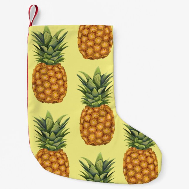 Abstrakt för grumlig ananas mönster liten julstrumpa (Framsidan)