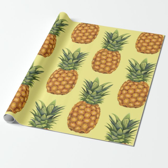 Abstrakt för grumlig ananas mönster presentpapper (Utrullad)