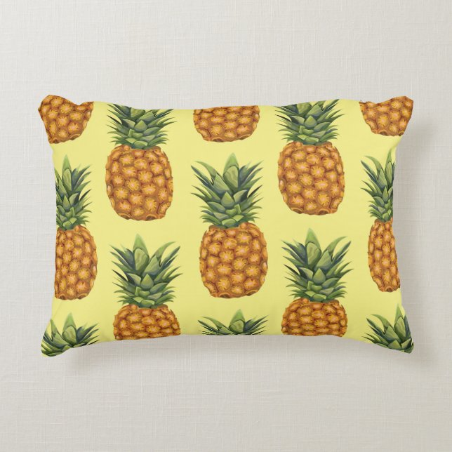 Abstrakt för grumlig ananas mönster prydnadskudde (Framsidan)
