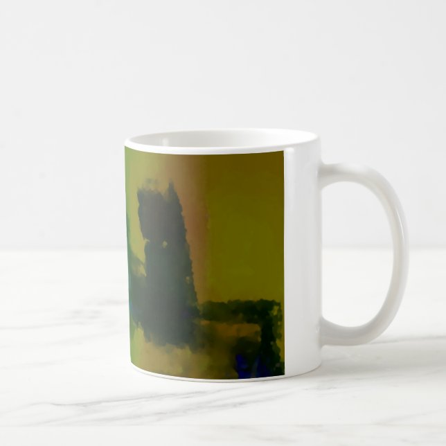 Abstrakt för Gult av kreativets Grönt Kaffemugg (Höger)