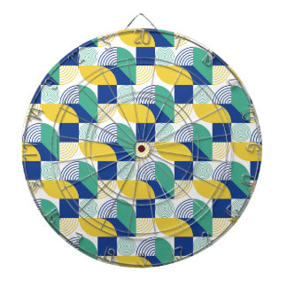 Abstrakt för Gult med blå Grönt Geometric Mönster Darttavla