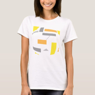 Abstrakt för gult Orange Grått Oval Geometric Shap T Shirt