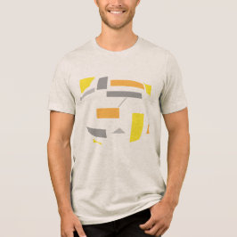 Abstrakt för gult Orange Grått Oval Geometric Shap T Shirt