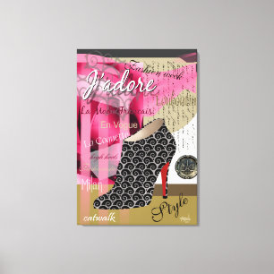 Abstrakt för Haute Couture skor konst 26 x 38 Canvastryck