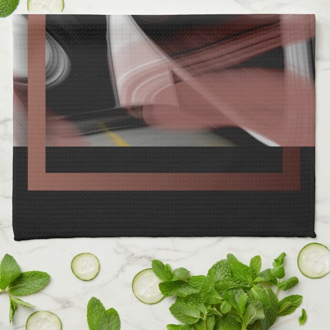 Abstrakt för kökshandduk Trend Insida Decor Black (Vikta)