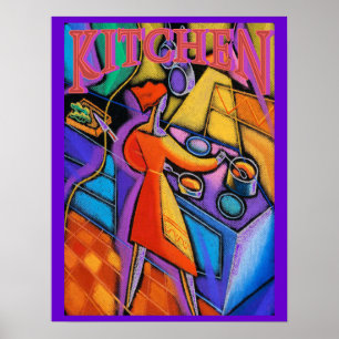 Abstrakt för kökskokning poster