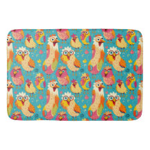 Abstrakt för konstig Whimsical Tecknad Chickens