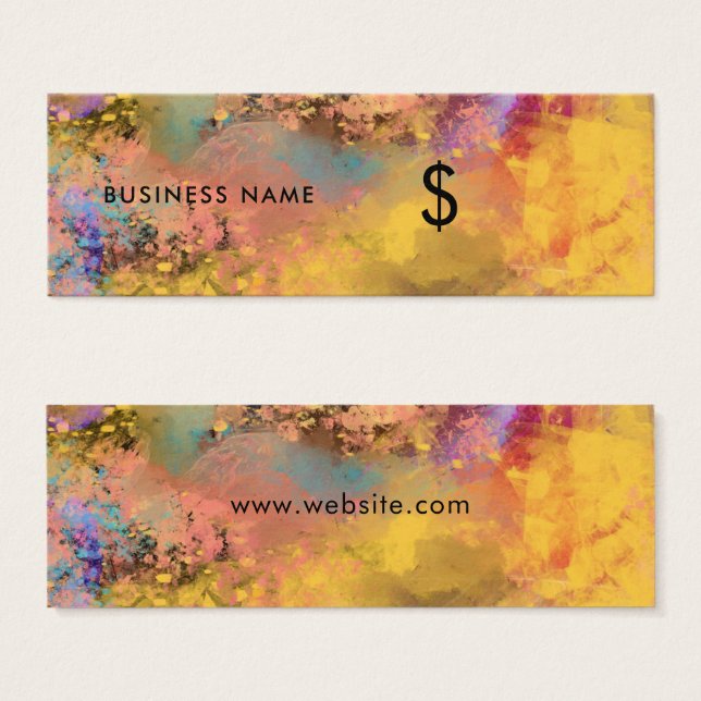 Abstrakt för konstnärlig konst målning Färgfull Pr Litet Visitkort (Framsida & baksida)