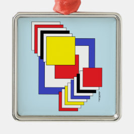 Abstrakt för kvadrater julgransprydnad metall
