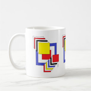 Abstrakt för kvadrater kaffemugg