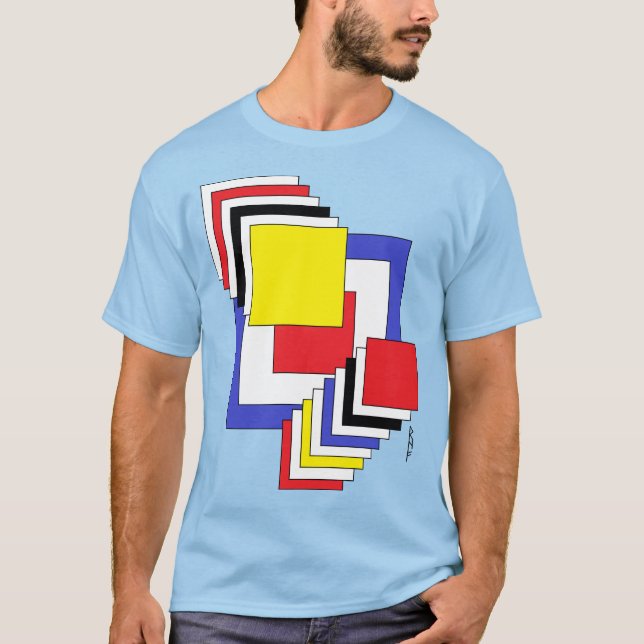 Abstrakt för kvadrater t shirt (Framsida)