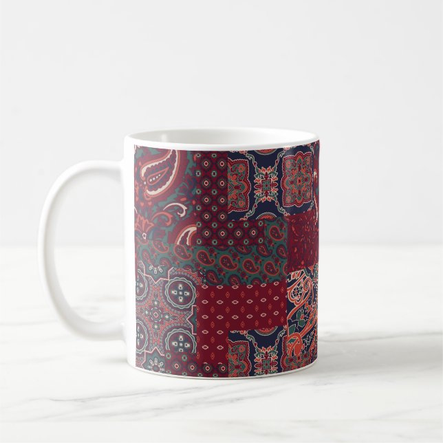 abstrakt för lapptäcke av textilmaterial från silk kaffemugg (Vänster)