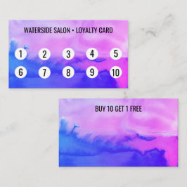 Abstrakt för lila och blått vatten 10 lojalitetskort