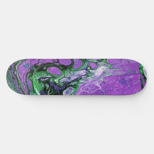 abstrakt för lila och grönt mini skateboard bräda 18,5 cm (Horz)