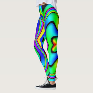 Abstrakt för ljus och Vild för regnbåge Leggings