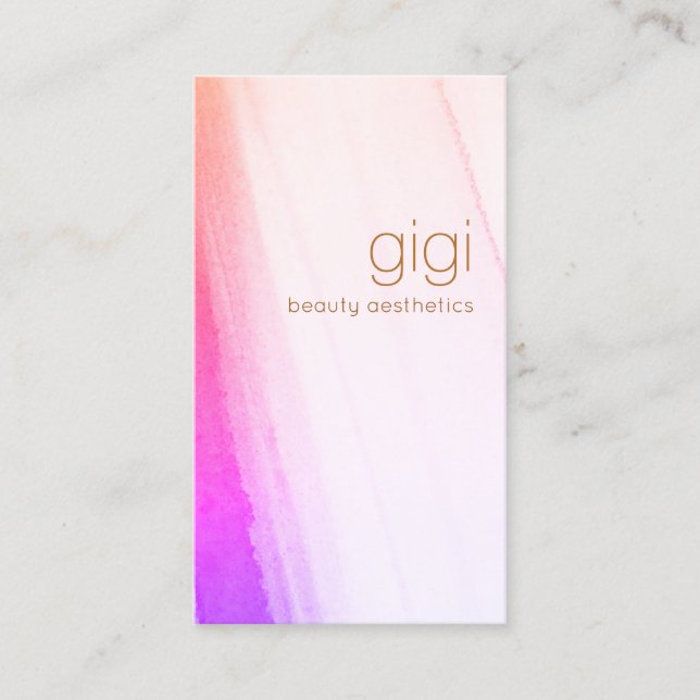 Abstrakt för Magenta av konstnärlig Rosa Vattenfär Visitkort (Framsida)