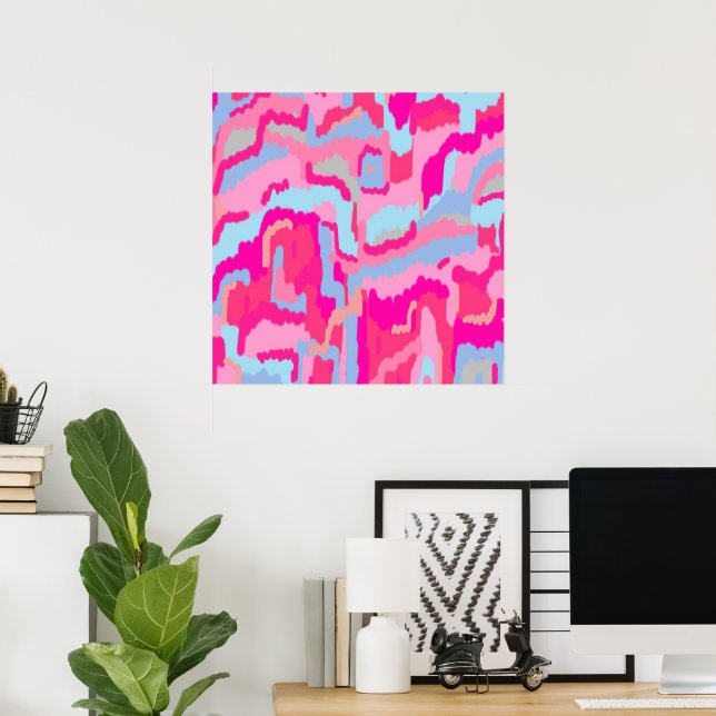Abstrakt för Magenta av roligt Poster (Hemmakontoret)