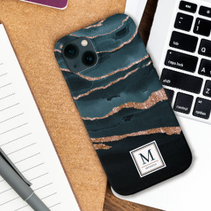 Abstrakt för marin blå och kopparfärgad Elegant, v