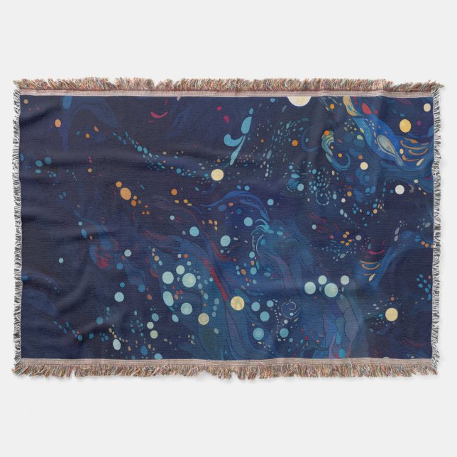 Abstrakt för marin blått midnattssnurrande, galaxb filt (Framsidan)