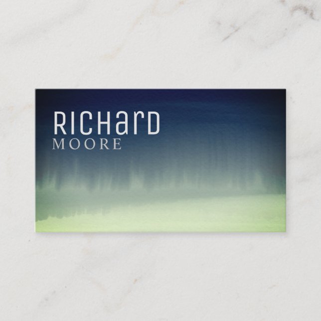 abstrakt för marin blått och torkos vattenfärg visitkort (Framsida)
