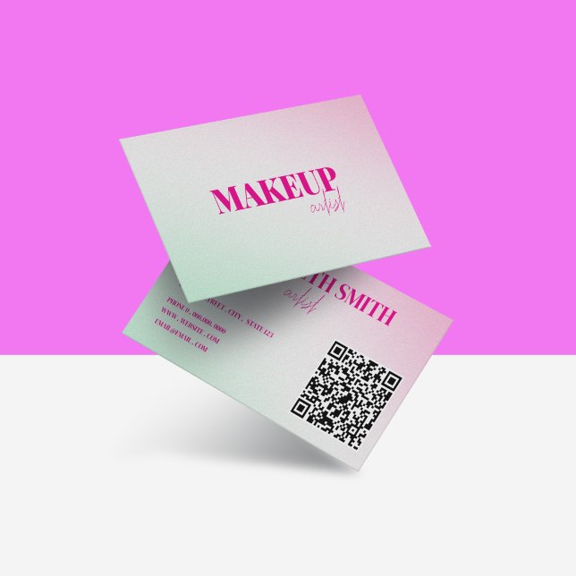 Abstrakt för mjuk Rosa, QR-kod, Affärskort Visitkort (Skapare uppladdad)