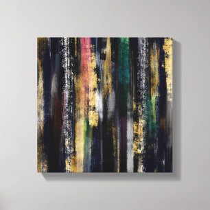 Abstrakt för Modern Blue Guld Brushstrokes Canvastryck