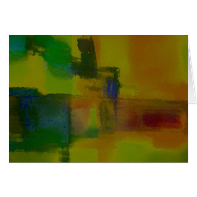 Abstrakt för modern Grönt-Gult Hälsningskort (Framsidan Horizontal)