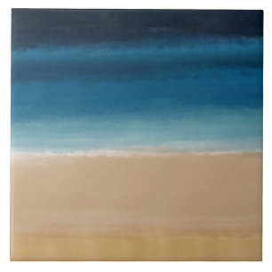 Abstrakt för modern Guld Blue Watercolor Kakelplatta