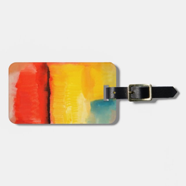 Abstrakt för modern röd Gult Bagagebricka (Horisontell Framsida)