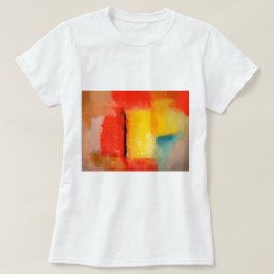 Abstrakt för modern röd Gult T Shirt