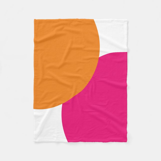 Abstrakt för modern Rosa och Orange Fleecefilt (Framsidan)