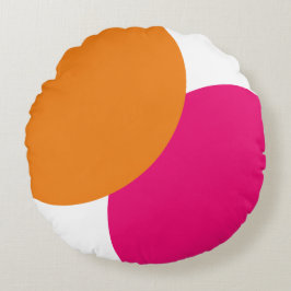 Abstrakt för modern Rosa och Orange Rund Kudde