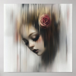 Abstrakt för modern Snyggt Elegant, vacker kvinna Poster
