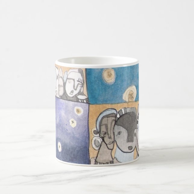 Abstrakt för MODMUGGEN #19 vänder mot och Kaffemugg (Center)