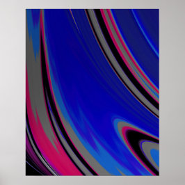 Abstrakt för mörk blått Magenta Fractal Swirl Poster