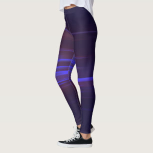 Abstrakt för mörk blått och Lila Streaking Leggings