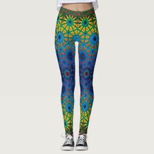 Abstrakt för Multifärgad av gradient för Peacock P Leggings