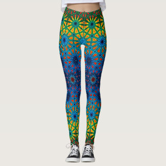 Abstrakt för Multifärgad av gradient för Peacock P Leggings