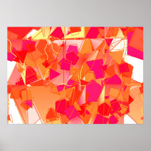 abstrakt för orange och shock rosa poster