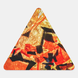 abstrakt för orange,orange för höst triangelformat klistermärke