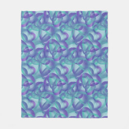 Abstrakt för överlappande hörn i Lila Aqua Mönster Fleecefilt