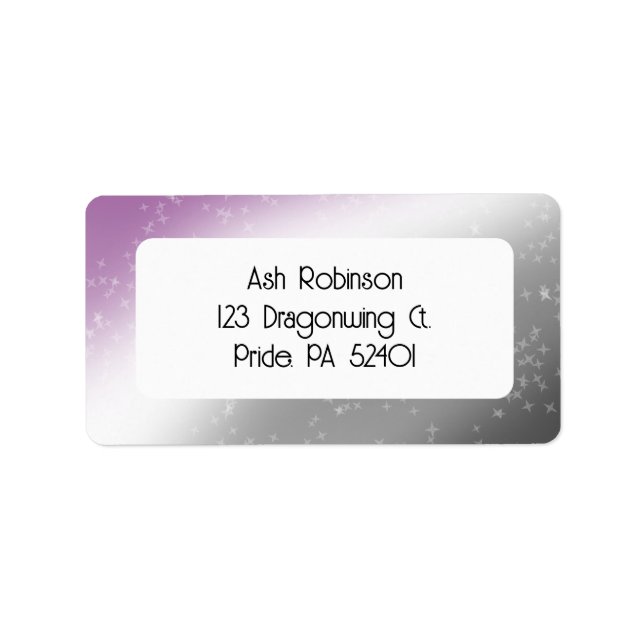 Abstrakt för övertoning i Ace Pride Glitter Gnistr Adressetikett (Framsidan)