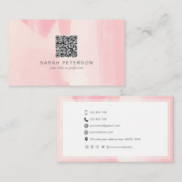 Abstrakt för personlig QR-snyggt   vattenfärg Visitkort