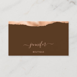 Abstrakt för QR-Logotyp Copper Peach Brown Visitkort