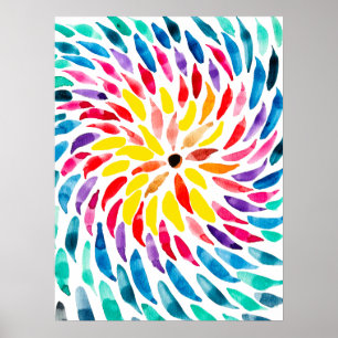abstrakt för regnbåge i spiral poster