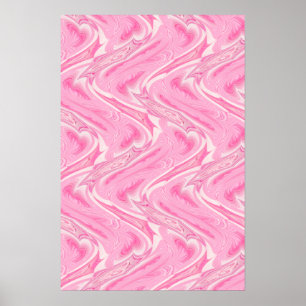 Abstrakt för Rosa av bomull Poster